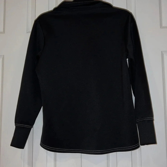 Pretty little thing black white lined button down long sleeve shirt Sz 6 - Picture 10 of 11